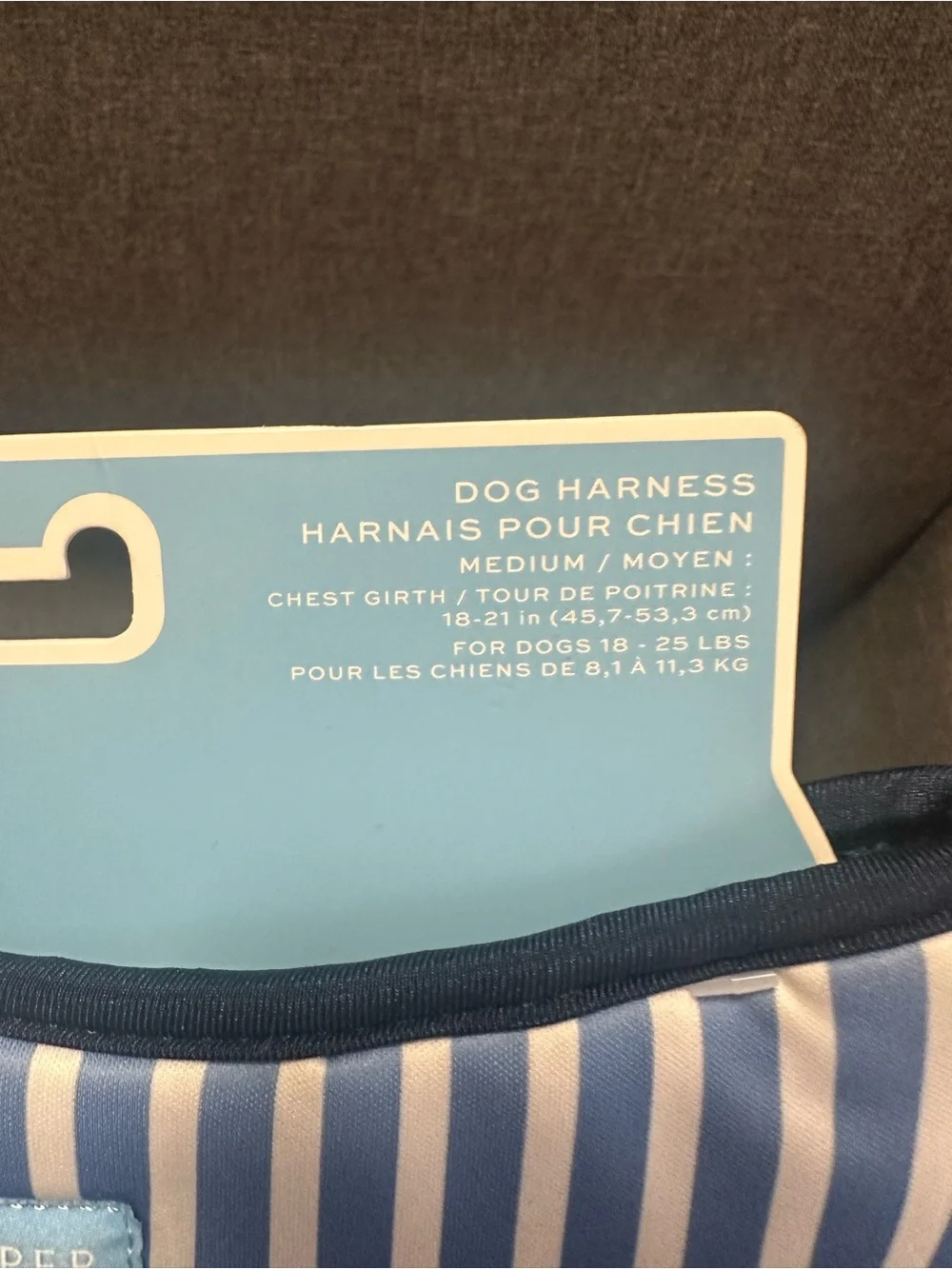 Draper James Blue & White Striped Dog Harness